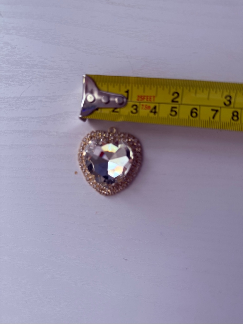 Gold Heart Crystal Pendant For a Necklace - Sparkling Gold Tone